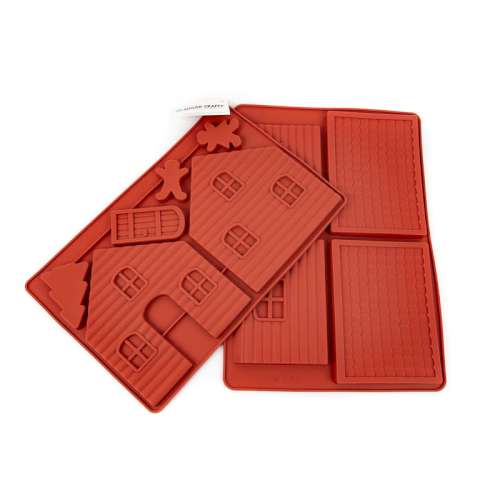Large Gingerbread House Silicone Mould - Click Image to Close